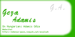 geza adamis business card