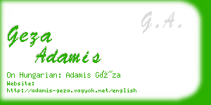 geza adamis business card